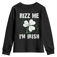 Funny St. Patrick's Day Youth Sweatshirt Rizz Me I'm Irish