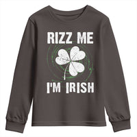 Funny St. Patrick's Day Youth Sweatshirt Rizz Me I'm Irish