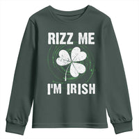 Funny St. Patrick's Day Youth Sweatshirt Rizz Me I'm Irish