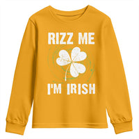 Funny St. Patrick's Day Youth Sweatshirt Rizz Me I'm Irish