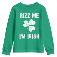 Funny St. Patrick's Day Youth Sweatshirt Rizz Me I'm Irish