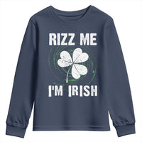 Funny St. Patrick's Day Youth Sweatshirt Rizz Me I'm Irish