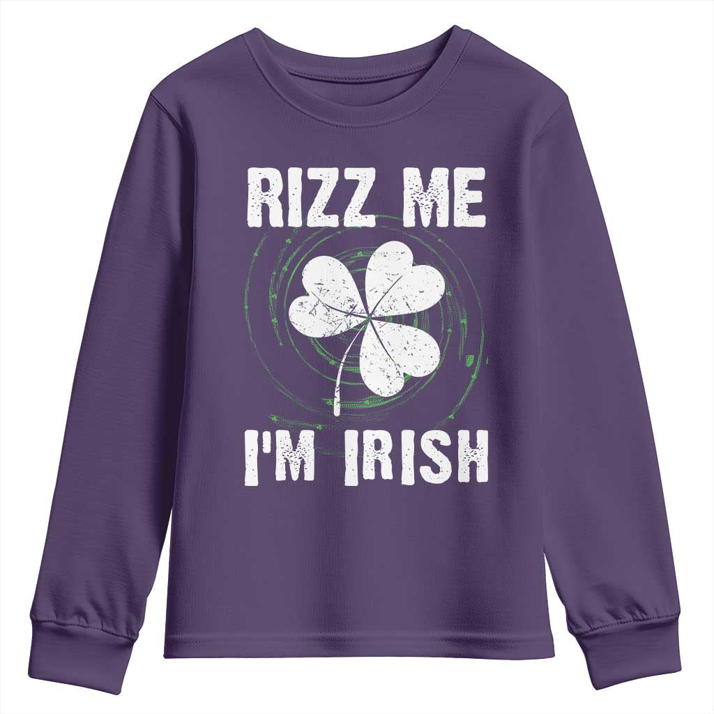 Funny St. Patrick's Day Youth Sweatshirt Rizz Me I'm Irish