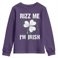 Funny St. Patrick's Day Youth Sweatshirt Rizz Me I'm Irish