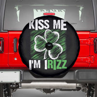 Funny St. Patrick's Day Spare Tire Cover Kiss Me I'm iRizz Shamrock