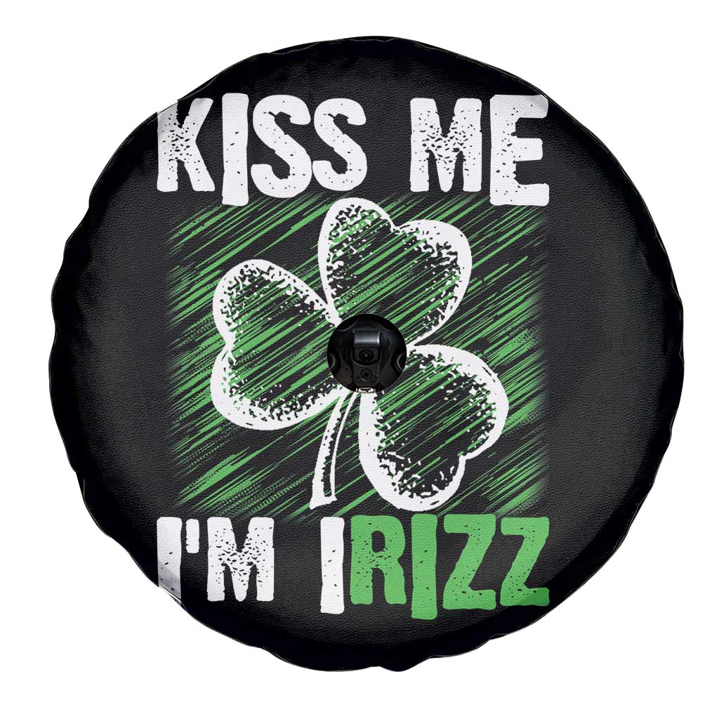 Funny St. Patrick's Day Spare Tire Cover Kiss Me I'm iRizz Shamrock