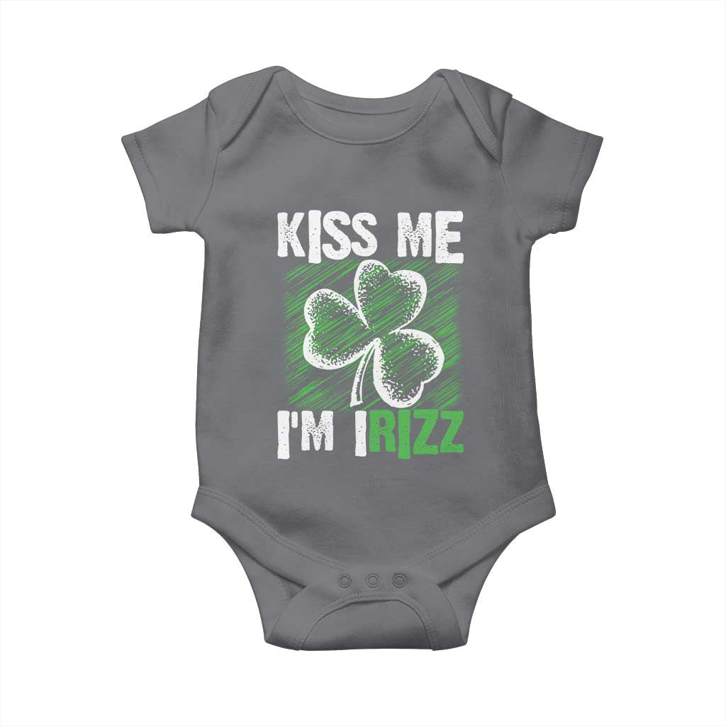 Funny St. Patrick's Day Baby Onesie Kiss Me I'm iRizz Shamrock