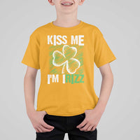 Funny St. Patrick's Day T Shirt For Kid Kiss Me I'm iRizz Shamrock