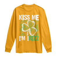 Funny St. Patrick's Day Long Sleeve Shirt Kiss Me I'm iRizz Shamrock
