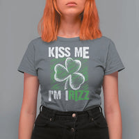 Funny St. Patrick's Day T Shirt For Women Kiss Me I'm iRizz Shamrock