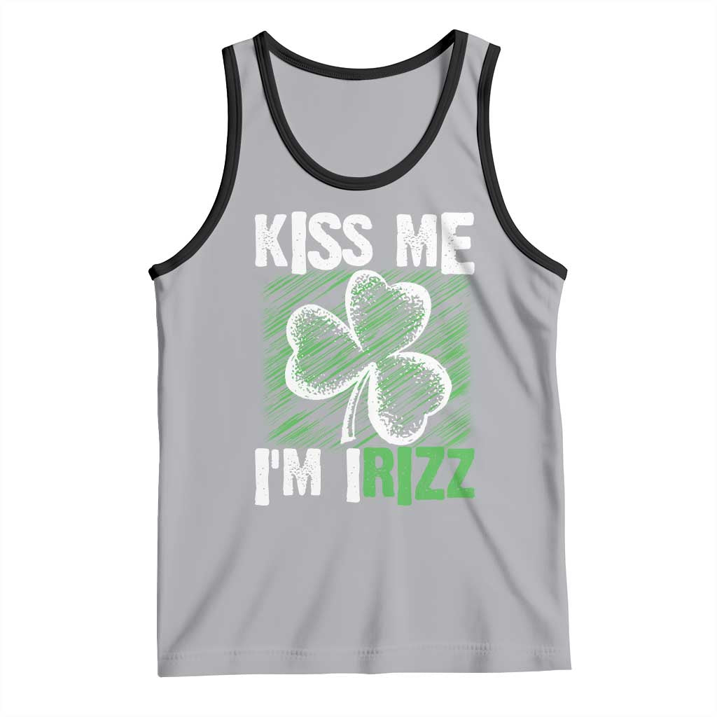Funny St. Patrick's Day Tank Top Kiss Me I'm iRizz Shamrock