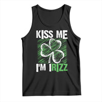 Funny St. Patrick's Day Tank Top Kiss Me I'm iRizz Shamrock