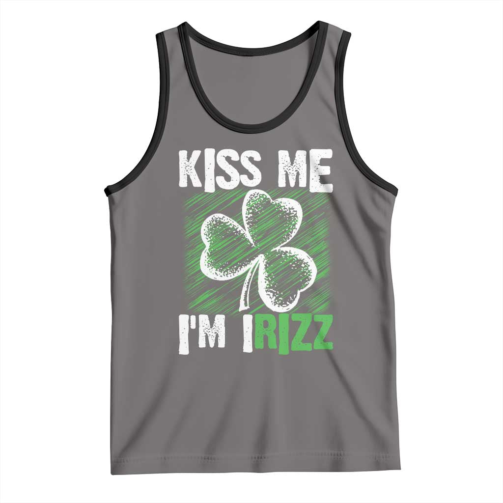 Funny St. Patrick's Day Tank Top Kiss Me I'm iRizz Shamrock