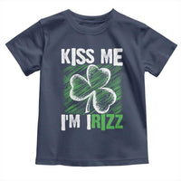 Funny St. Patrick's Day Toddler T Shirt Kiss Me I'm iRizz Shamrock