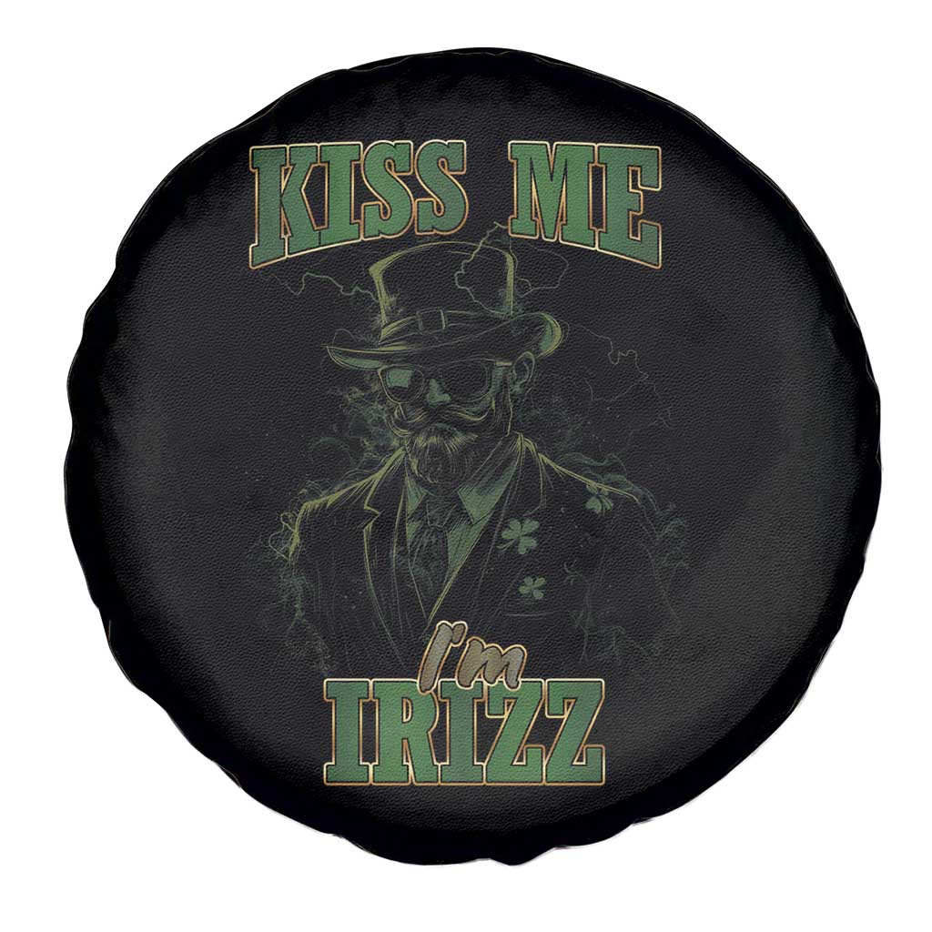 Funny St. Patrick's Day Spare Tire Cover Kiss Me I'm iRizz Cool Leprechaun