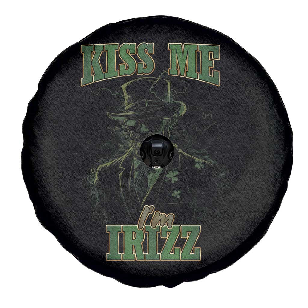 Funny St. Patrick's Day Spare Tire Cover Kiss Me I'm iRizz Cool Leprechaun