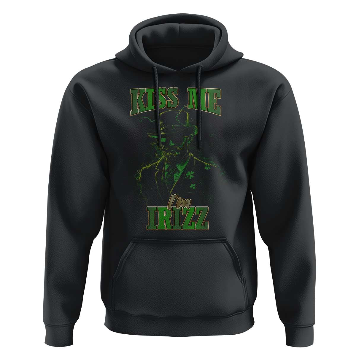 Funny St. Patrick's Day Hoodie Kiss Me I'm iRizz Cool Leprechaun
