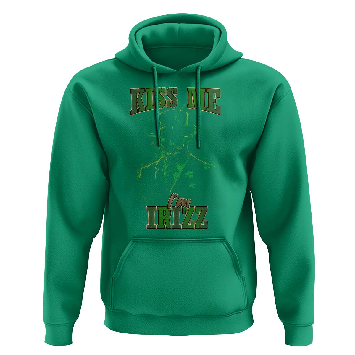 Funny St. Patrick's Day Hoodie Kiss Me I'm iRizz Cool Leprechaun