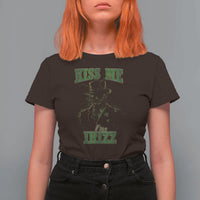 Funny St. Patrick's Day T Shirt For Women Kiss Me I'm iRizz Cool Leprechaun