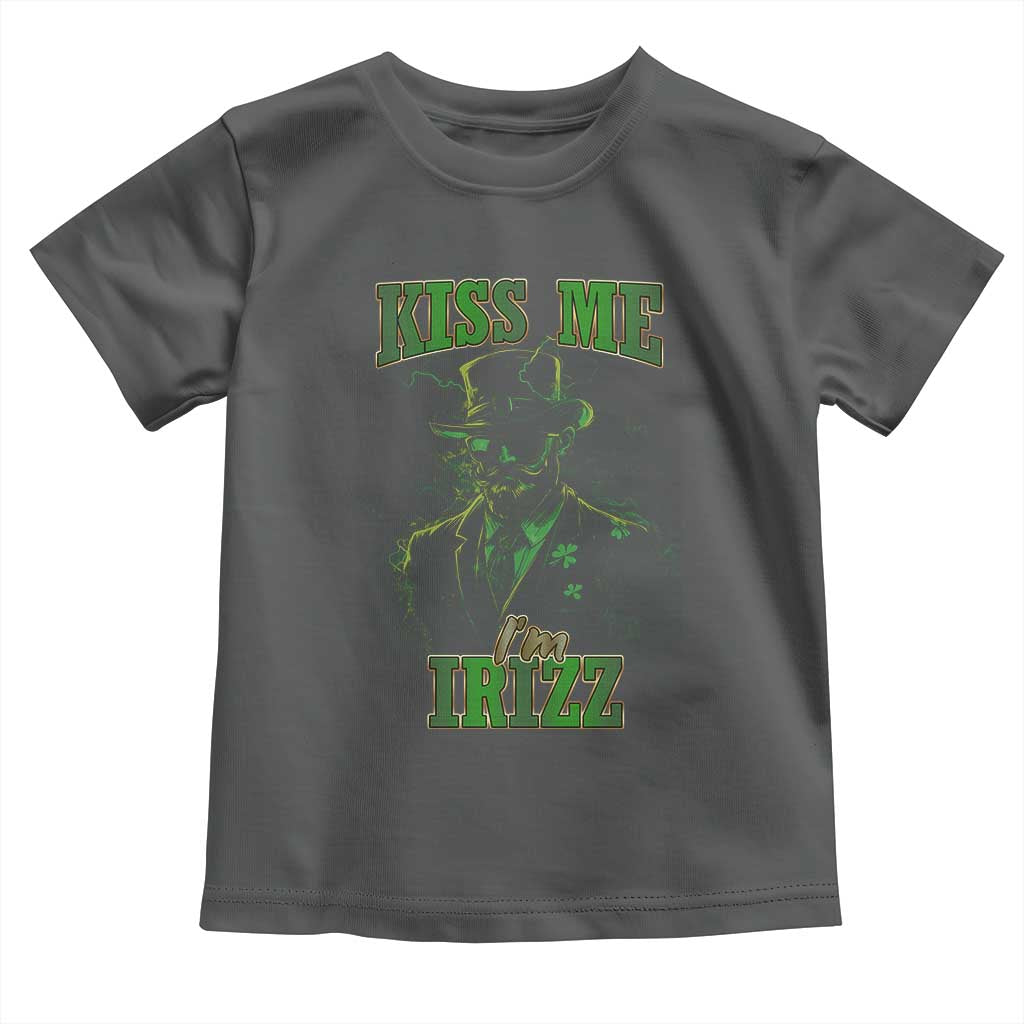 Funny St. Patrick's Day Toddler T Shirt Kiss Me I'm iRizz Cool Leprechaun