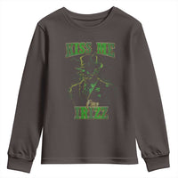 Funny St. Patrick's Day Youth Sweatshirt Kiss Me I'm iRizz Cool Leprechaun