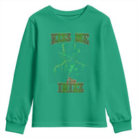 Funny St. Patrick's Day Youth Sweatshirt Kiss Me I'm iRizz Cool Leprechaun