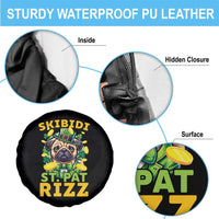 Funny St. Patrick's Day Spare Tire Cover Skibidi St. Patrizz Cute Dog Leprechaun