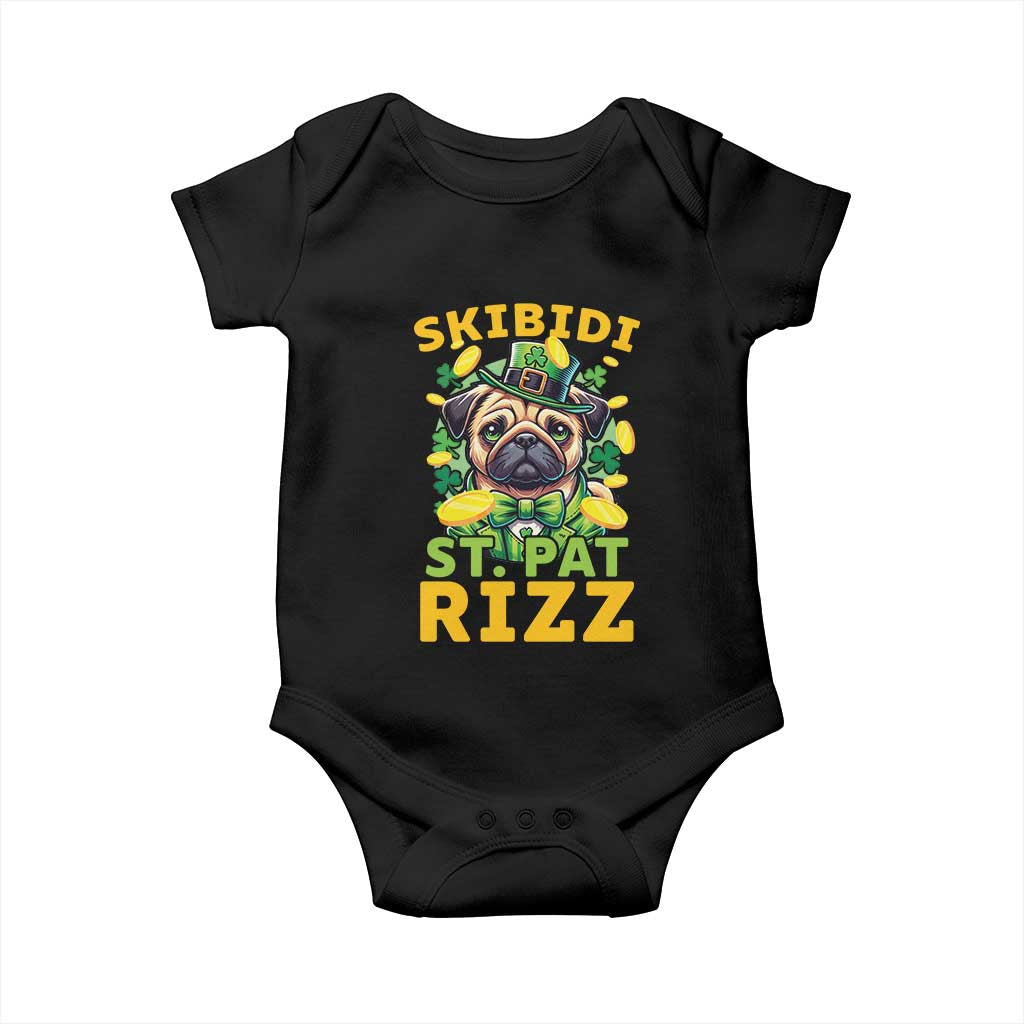 Funny St. Patrick's Day Baby Onesie Skibidi St. Patrizz Cute Dog Leprechaun