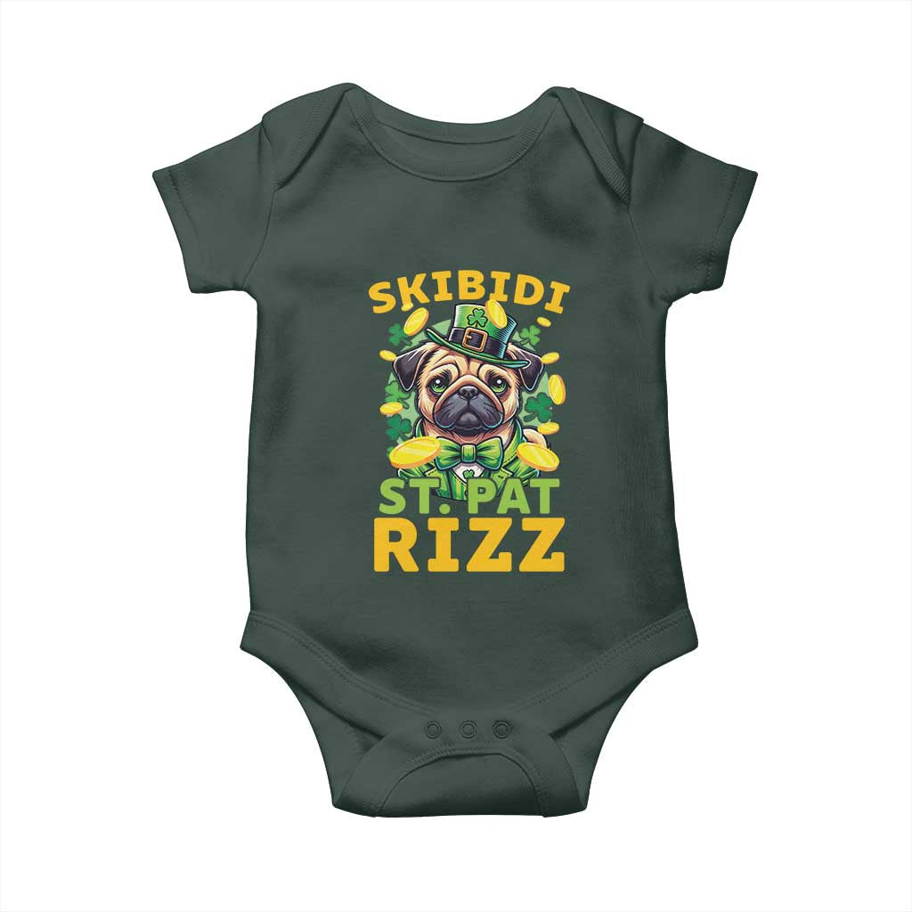 Funny St. Patrick's Day Baby Onesie Skibidi St. Patrizz Cute Dog Leprechaun