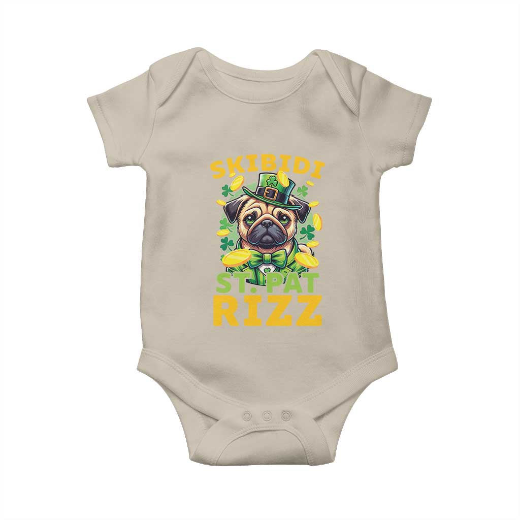 Funny St. Patrick's Day Baby Onesie Skibidi St. Patrizz Cute Dog Leprechaun