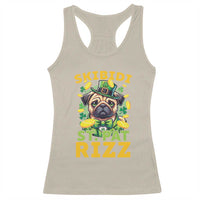 Funny St. Patrick's Day Racerback Tank Top Skibidi St. Patrizz Cute Dog Leprechaun