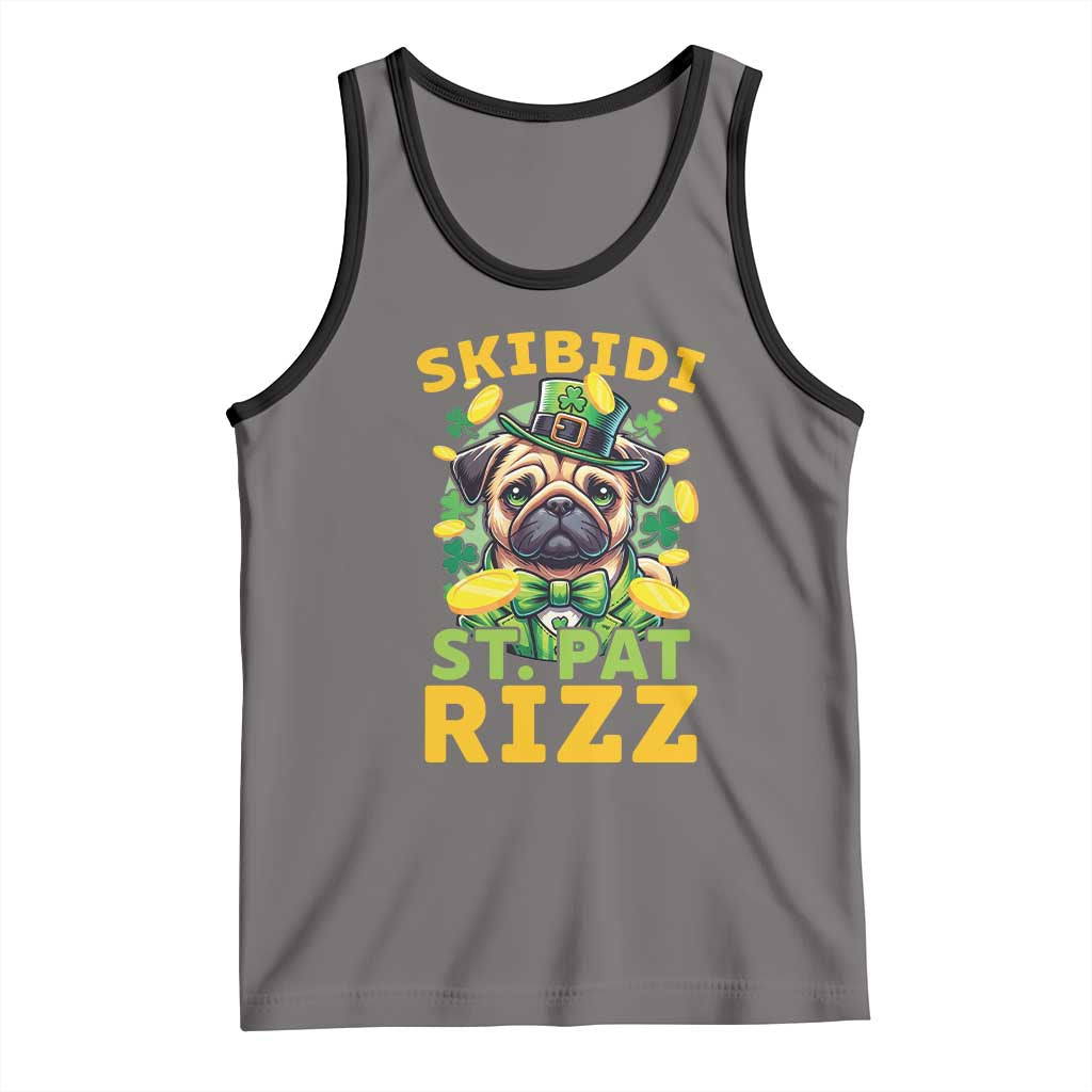 Funny St. Patrick's Day Tank Top Skibidi St. Patrizz Cute Dog Leprechaun