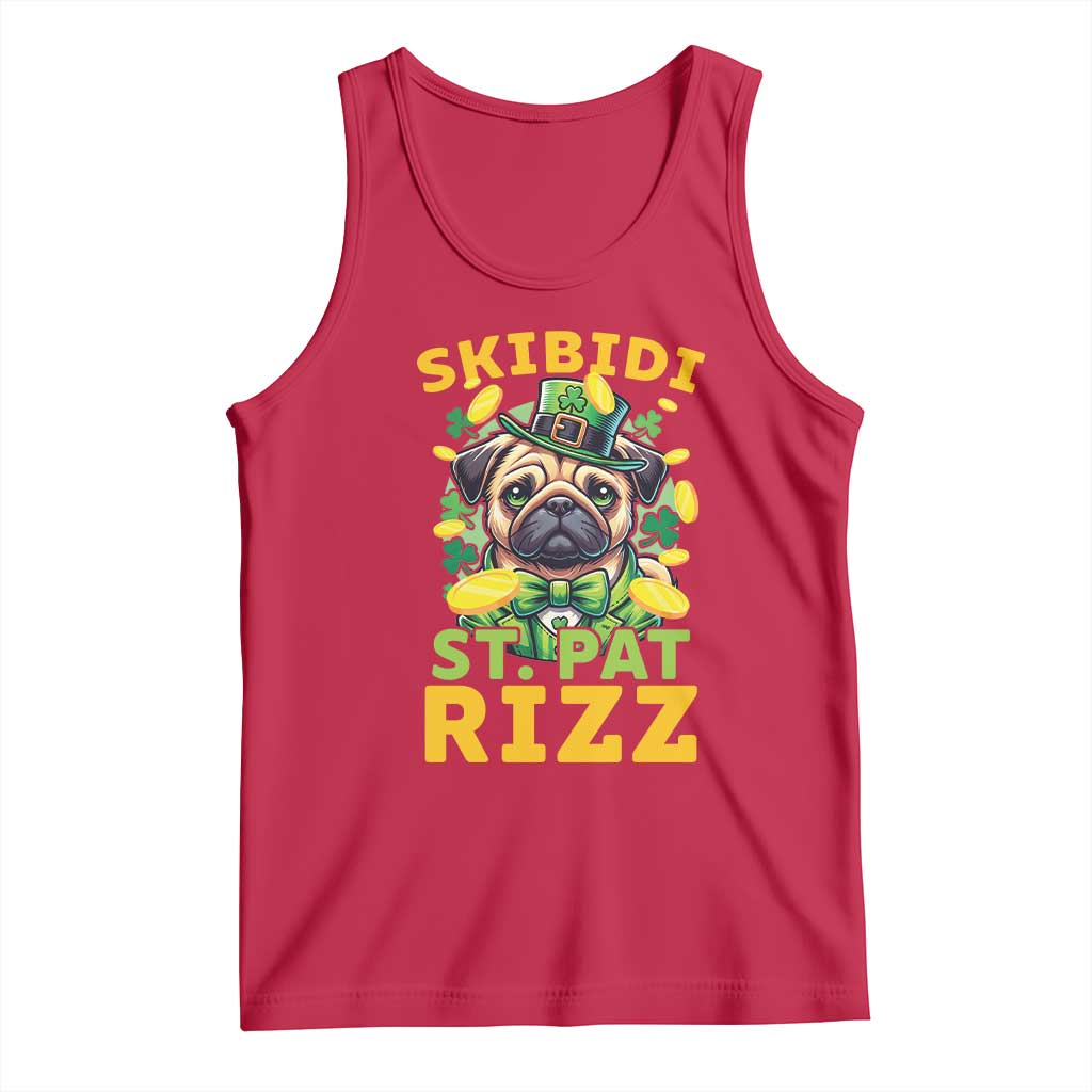 Funny St. Patrick's Day Tank Top Skibidi St. Patrizz Cute Dog Leprechaun