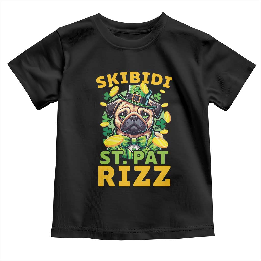 Funny St. Patrick's Day Toddler T Shirt Skibidi St. Patrizz Cute Dog Leprechaun
