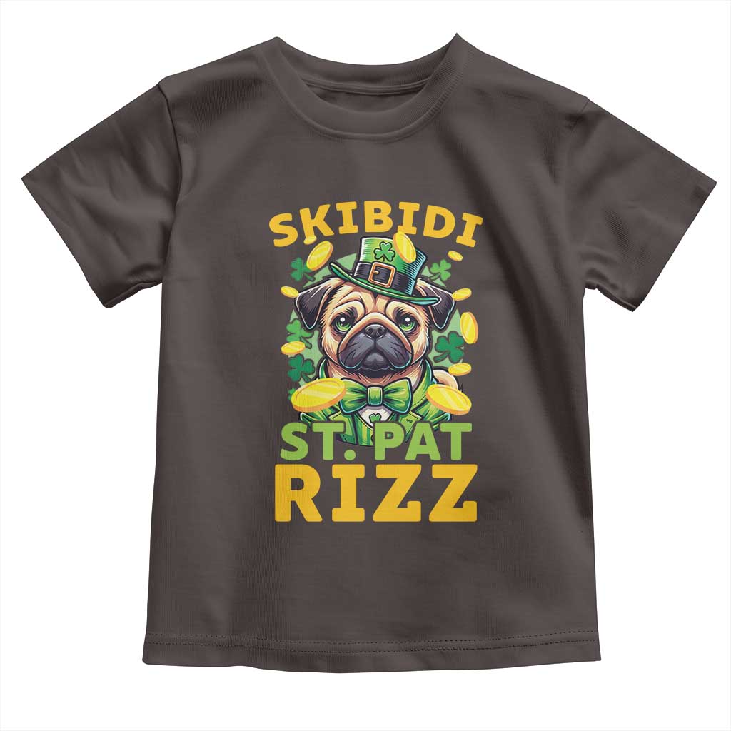 Funny St. Patrick's Day Toddler T Shirt Skibidi St. Patrizz Cute Dog Leprechaun