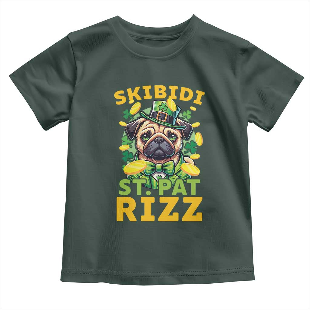 Funny St. Patrick's Day Toddler T Shirt Skibidi St. Patrizz Cute Dog Leprechaun