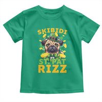 Funny St. Patrick's Day Toddler T Shirt Skibidi St. Patrizz Cute Dog Leprechaun