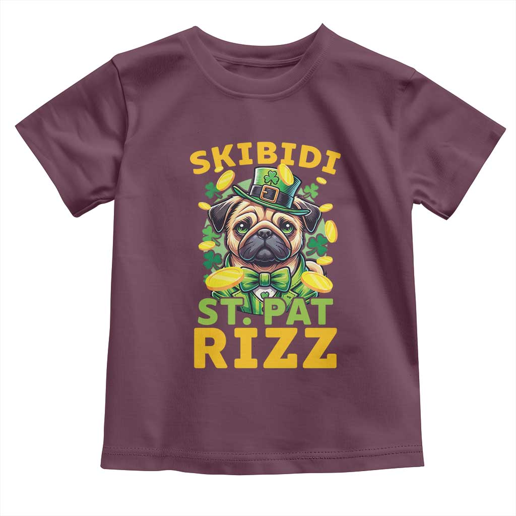 Funny St. Patrick's Day Toddler T Shirt Skibidi St. Patrizz Cute Dog Leprechaun