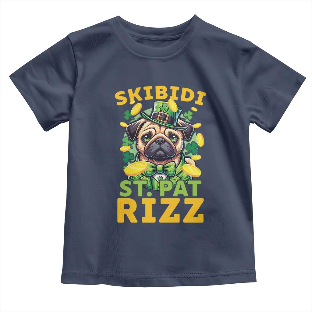 Funny St. Patrick's Day Toddler T Shirt Skibidi St. Patrizz Cute Dog Leprechaun