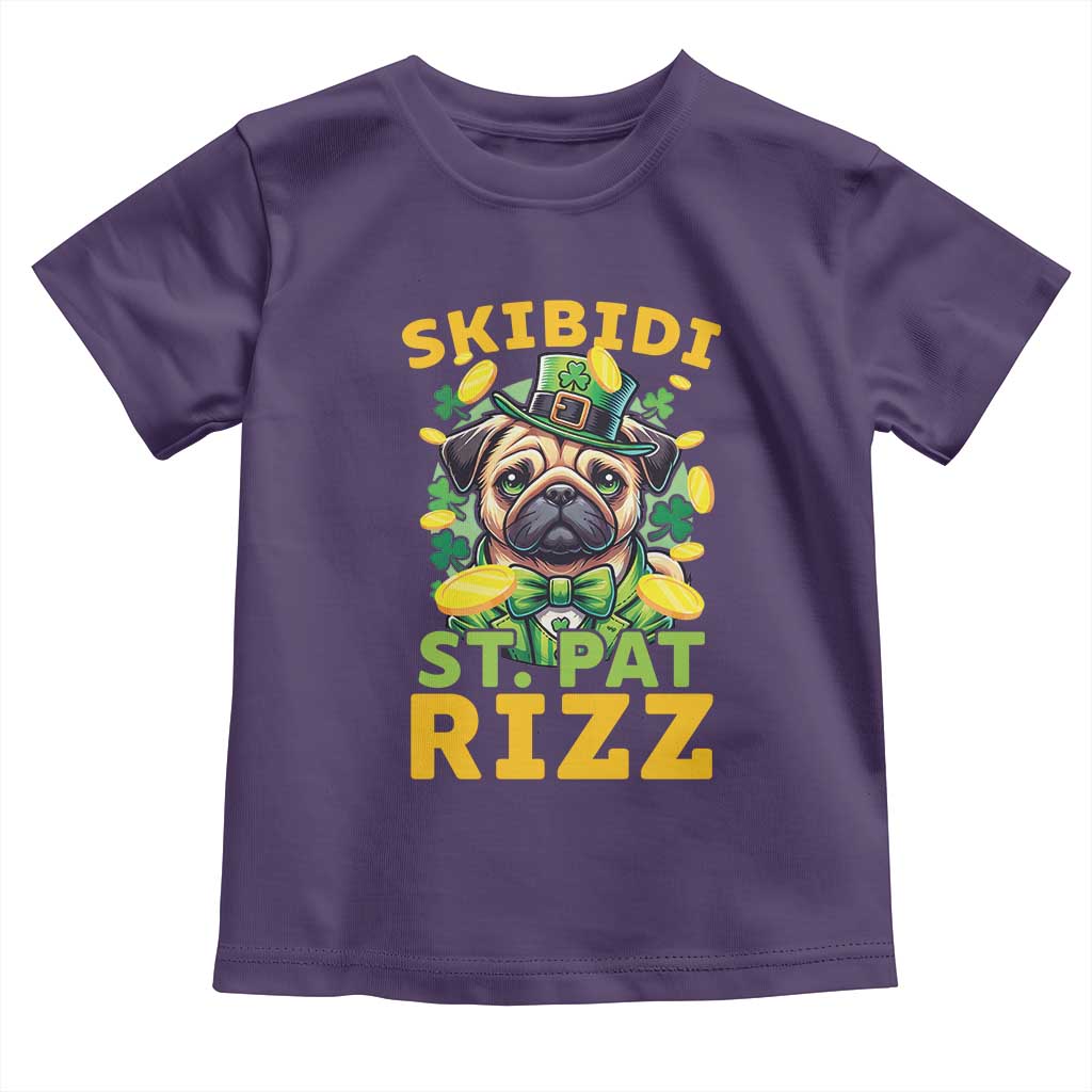 Funny St. Patrick's Day Toddler T Shirt Skibidi St. Patrizz Cute Dog Leprechaun
