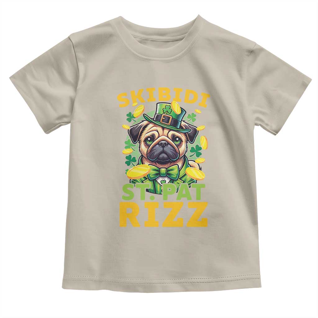 Funny St. Patrick's Day Toddler T Shirt Skibidi St. Patrizz Cute Dog Leprechaun