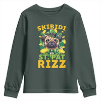 Funny St. Patrick's Day Youth Sweatshirt Skibidi St. Patrizz Cute Dog Leprechaun