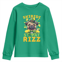 Funny St. Patrick's Day Youth Sweatshirt Skibidi St. Patrizz Cute Dog Leprechaun