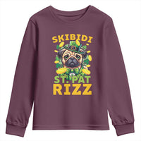 Funny St. Patrick's Day Youth Sweatshirt Skibidi St. Patrizz Cute Dog Leprechaun
