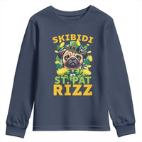 Funny St. Patrick's Day Youth Sweatshirt Skibidi St. Patrizz Cute Dog Leprechaun