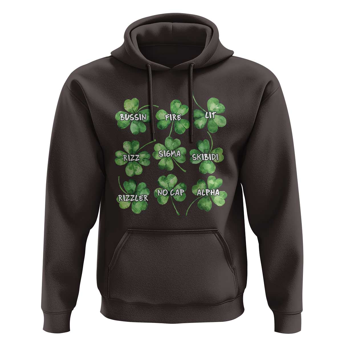 Funny St. Patrick's Day Hoodie Shamrock Lit Rizz Sigma Skibidi Rizzler No Cap Alpha