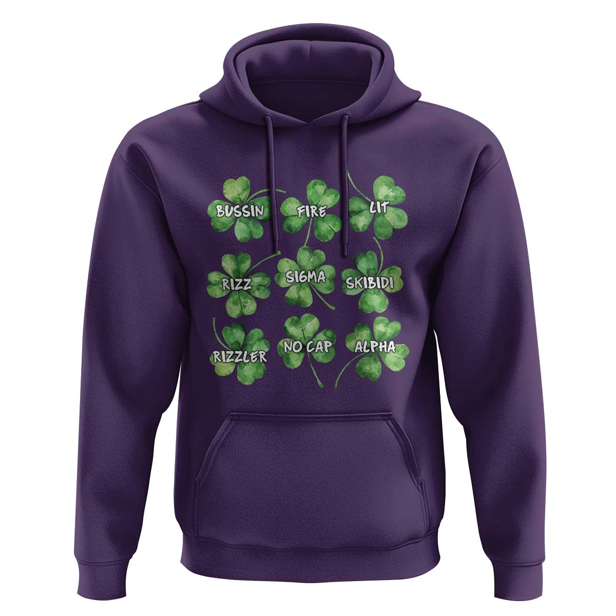 Funny St. Patrick's Day Hoodie Shamrock Lit Rizz Sigma Skibidi Rizzler No Cap Alpha