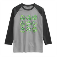 Funny St. Patrick's Day Raglan Shirt Shamrock Lit Rizz Sigma Skibidi Rizzler No Cap Alpha