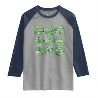 Funny St. Patrick's Day Raglan Shirt Shamrock Lit Rizz Sigma Skibidi Rizzler No Cap Alpha