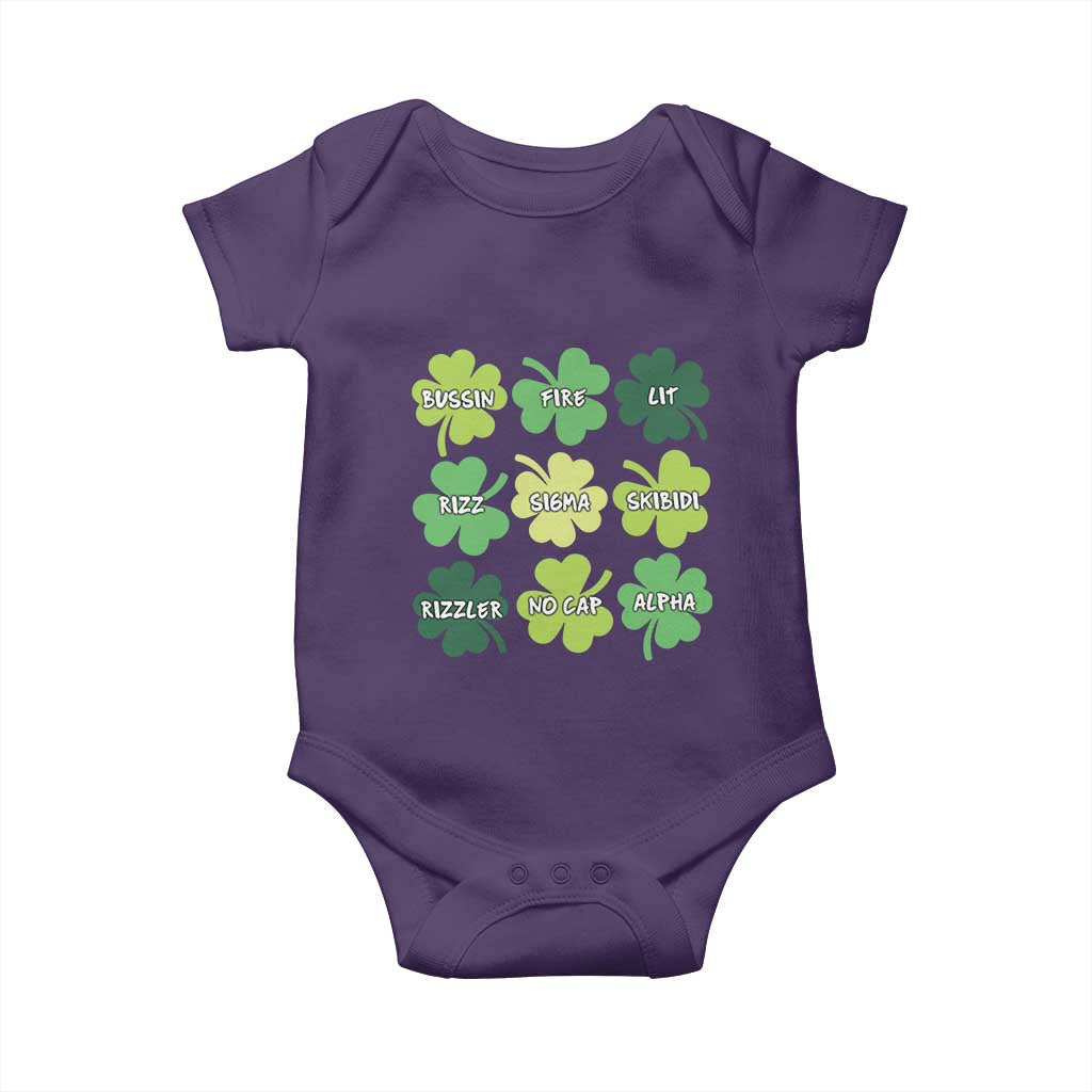 Funny St. Patrick's Day Baby Onesie Lit Rizz Sigma Skibidi Rizzler No Cap Alpha